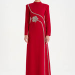 Stone Embroidered Hijab Evening Dress - 26186C