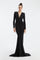 Long Sleeve Draped Long Evening Dress - 3011C