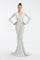 Long Sleeve Draped Long Evening Dress - 3011C