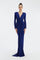 Long Sleeve Draped Long Evening Dress - 3011C