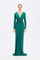 Long Sleeve Draped Long Evening Dress - 3011C