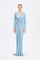 Long Sleeve Draped Long Evening Dress - 3011C