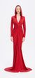 Long Sleeve Draped Evening Dress with Hat - 3011H