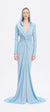 Long Sleeve Draped Evening Dress with Hat - 3011H