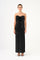 Long Evening Dress with Chain Straps Strapless Collar Slits - 9042C