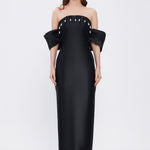 Flared Crepe Long Evening Dress - 2028C