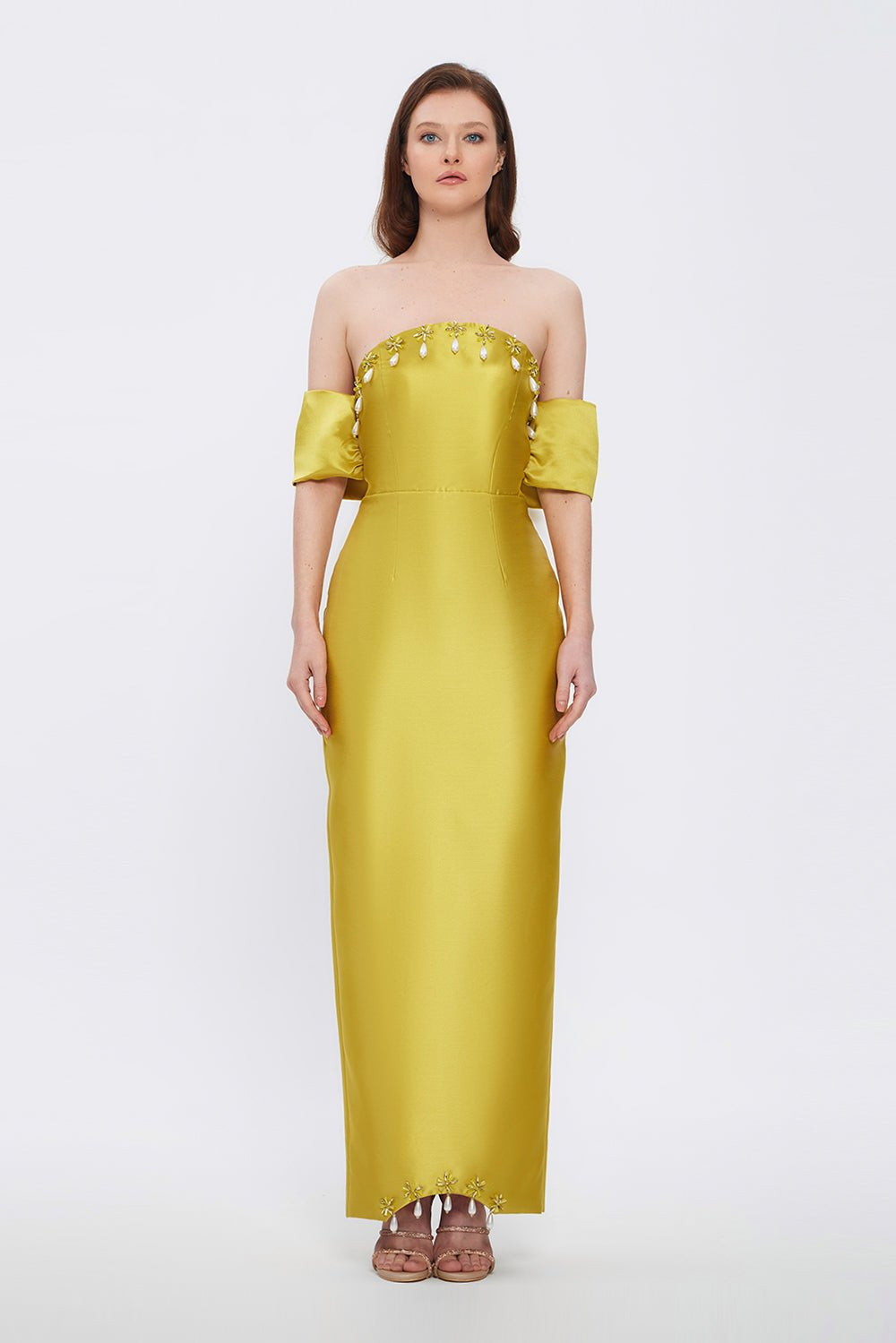 Flared Crepe Long Evening Dress - 2028C