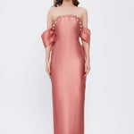 Flared Crepe Long Evening Dress - 2028C