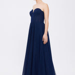 Silvery Fabric Princess Cut Long Evening Dress - 5006C