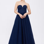 Silvery Fabric Princess Cut Long Evening Dress - 5006C