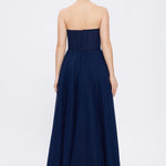 Silvery Fabric Princess Cut Long Evening Dress - 5006C