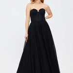 Silvery Fabric Princess Cut Long Evening Dress - 5006C